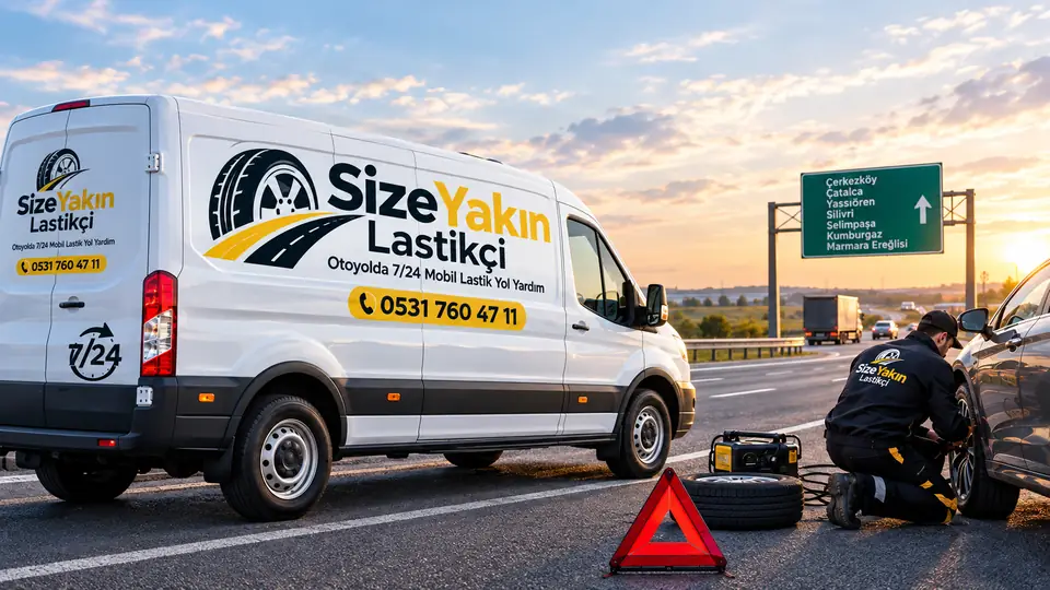 Otoyolda mobil lastik yol yardım: servis aracı ve yerinde lastik değişimi